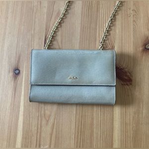 Ralph Lauren Patent Leather Beige Crossbody Bag
